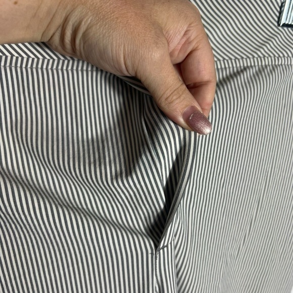 Athleta Brooklyn Textured Ankle Pant White Stripe, Size 18 - Picture 6 of 14